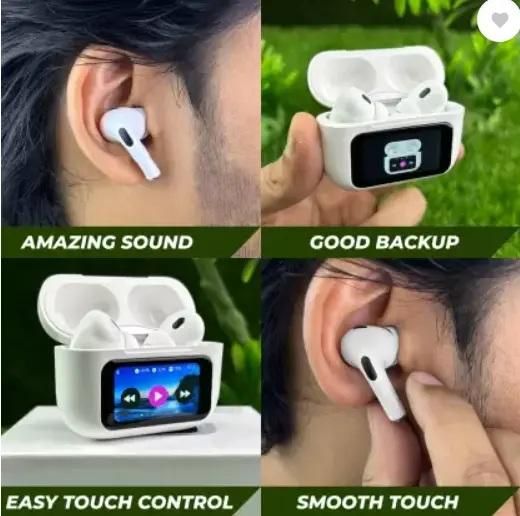 Smart Wireless Earbuds with LCD Touch – Effortless Control, Immersive Sound