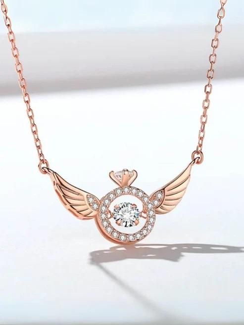 Rose Gold Angel Wings Pendant Chain – Elegant & Stylish