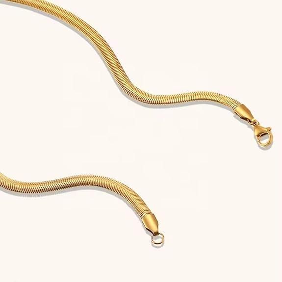 Men's Gold-Tone Snake Chain – Stylish & Durable Necklace