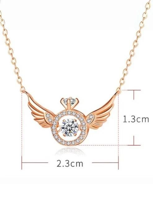 Rose Gold Angel Wings Pendant Chain – Elegant & Stylish